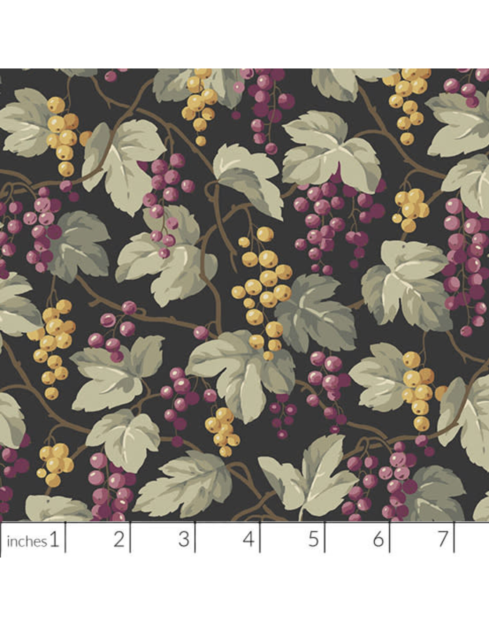 Laundry Basket Quilts ON SALE - 5 YARD CUT, English Garden, Currants in Licorice