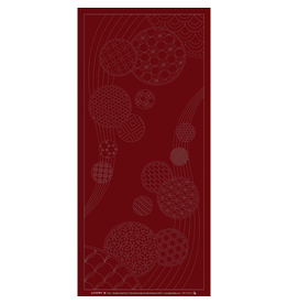 QHTextiles Sashiko Cloth, Sashiko Panel Windchimes in Red