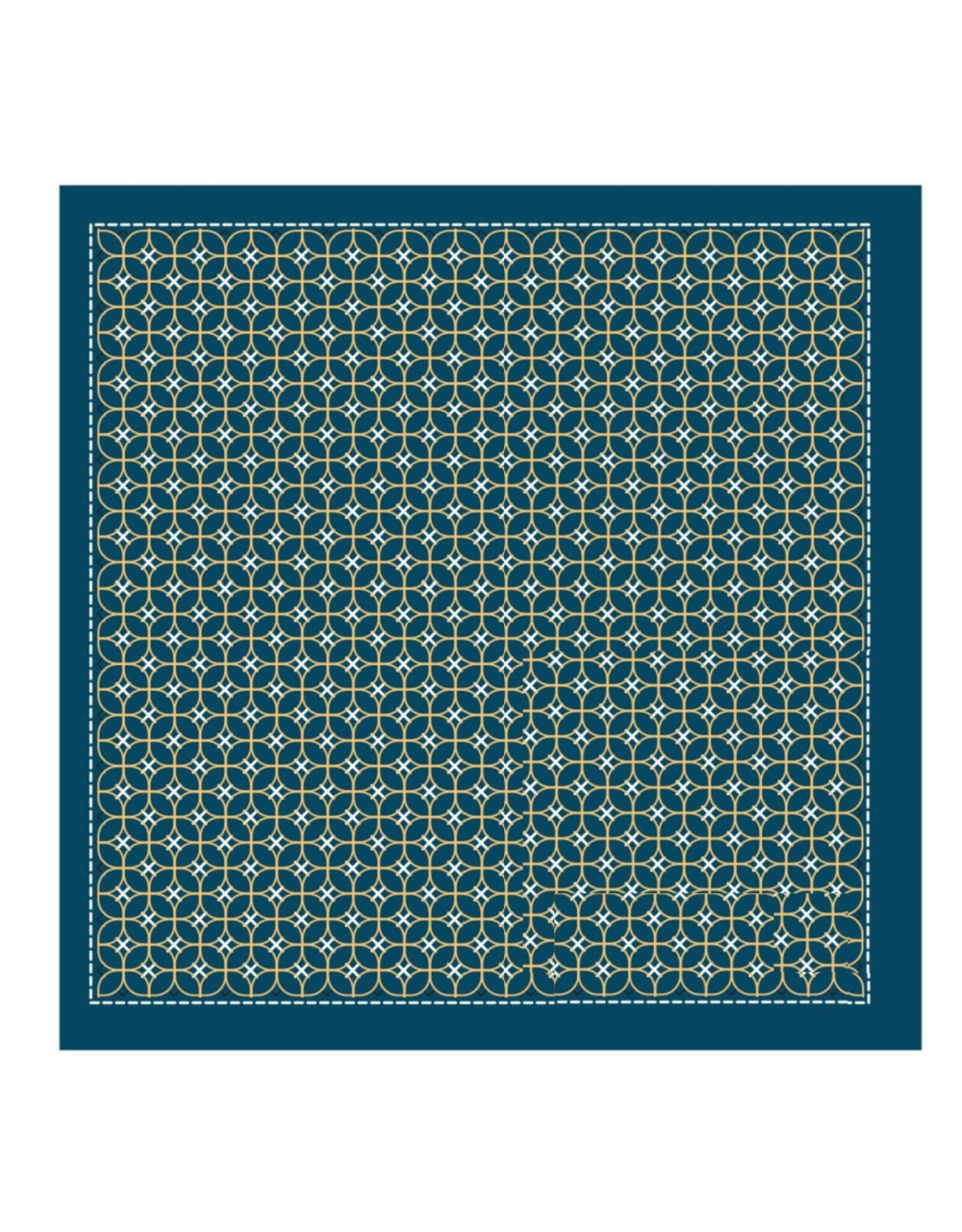 Japan Import Sashiko Cloth, Asagao in Navy, H-2046