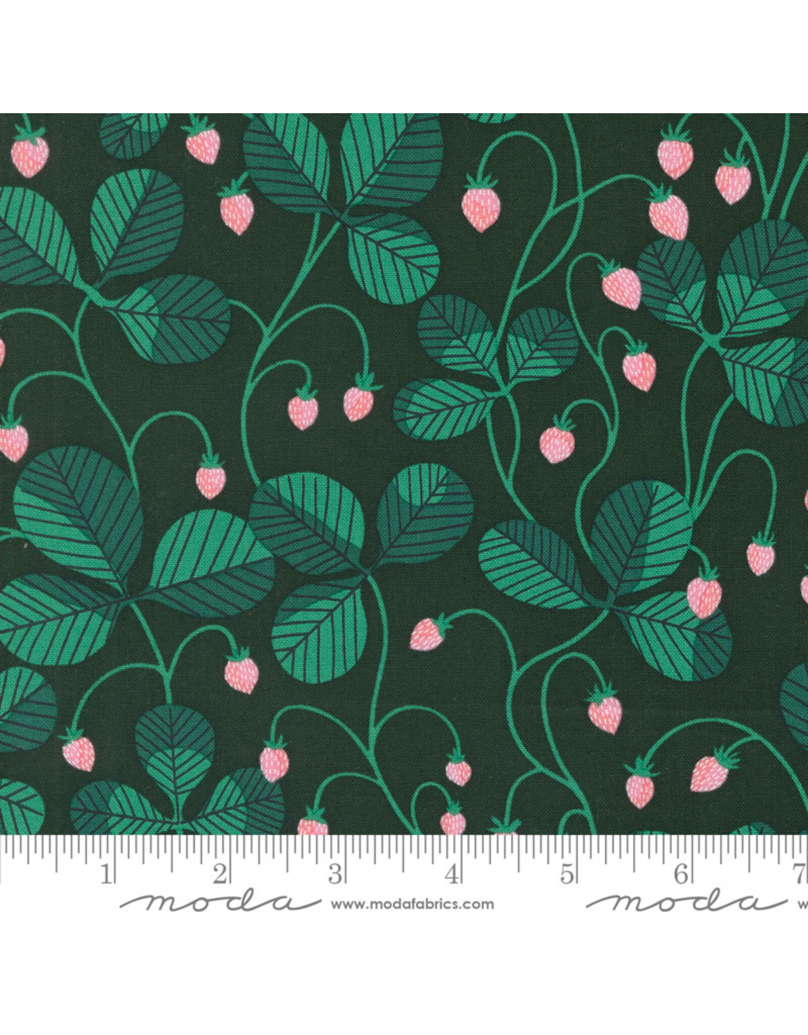 Lizzy House Love Letter, Virginia in Hunter, Fabric Half-Yards