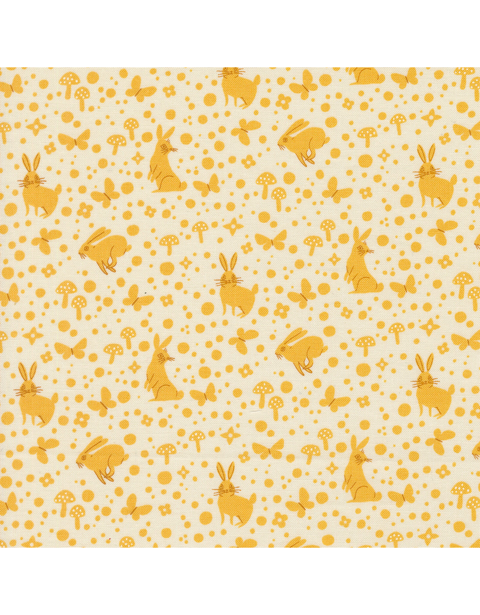 Lizzy House Love Letter, Wonder in Eggshell Golden, Fabric Half-Yards