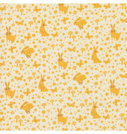 Lizzy House Love Letter, Wonder in Eggshell Golden, Fabric Half-Yards