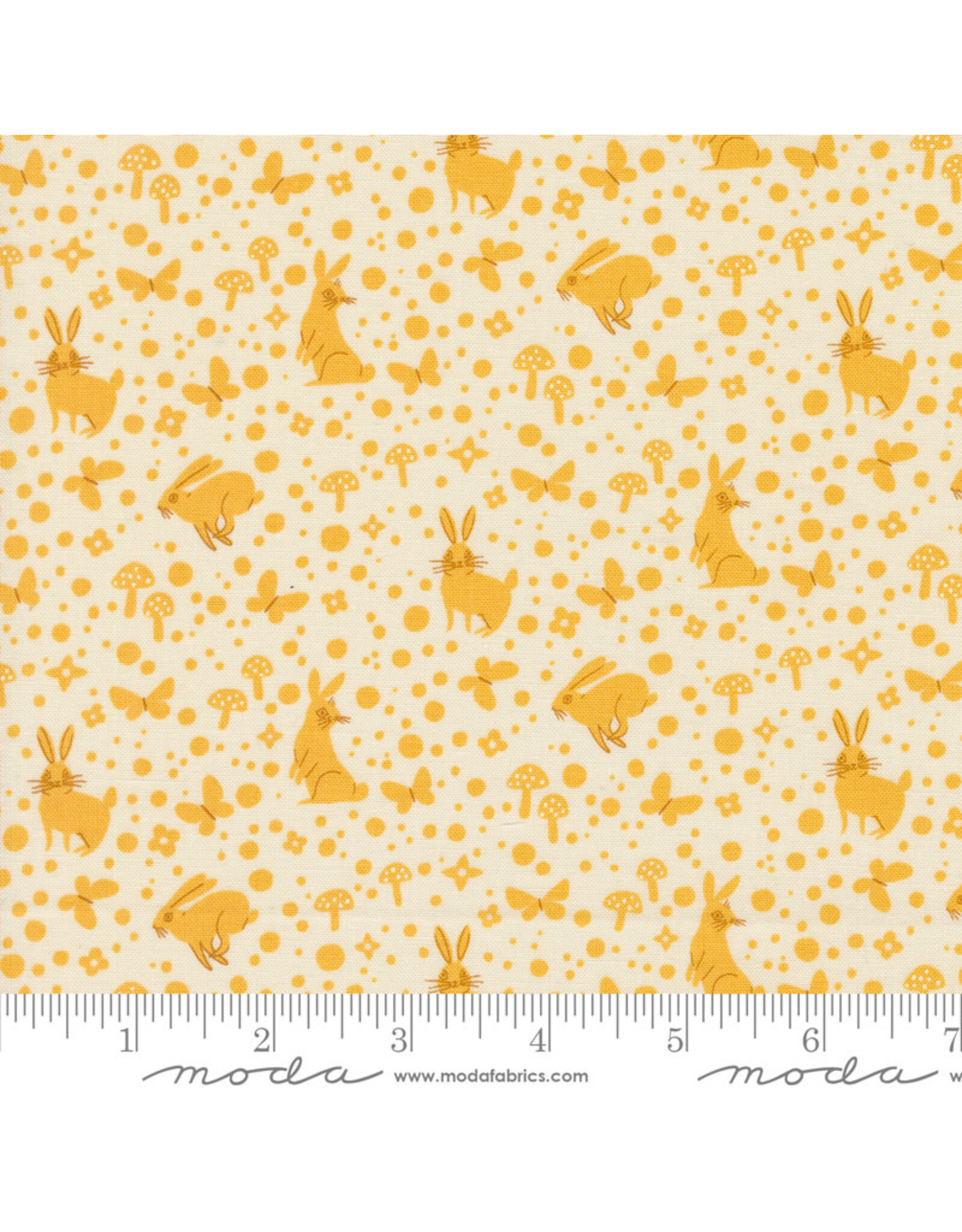 Lizzy House Love Letter, Wonder in Eggshell Golden, Fabric Half-Yards