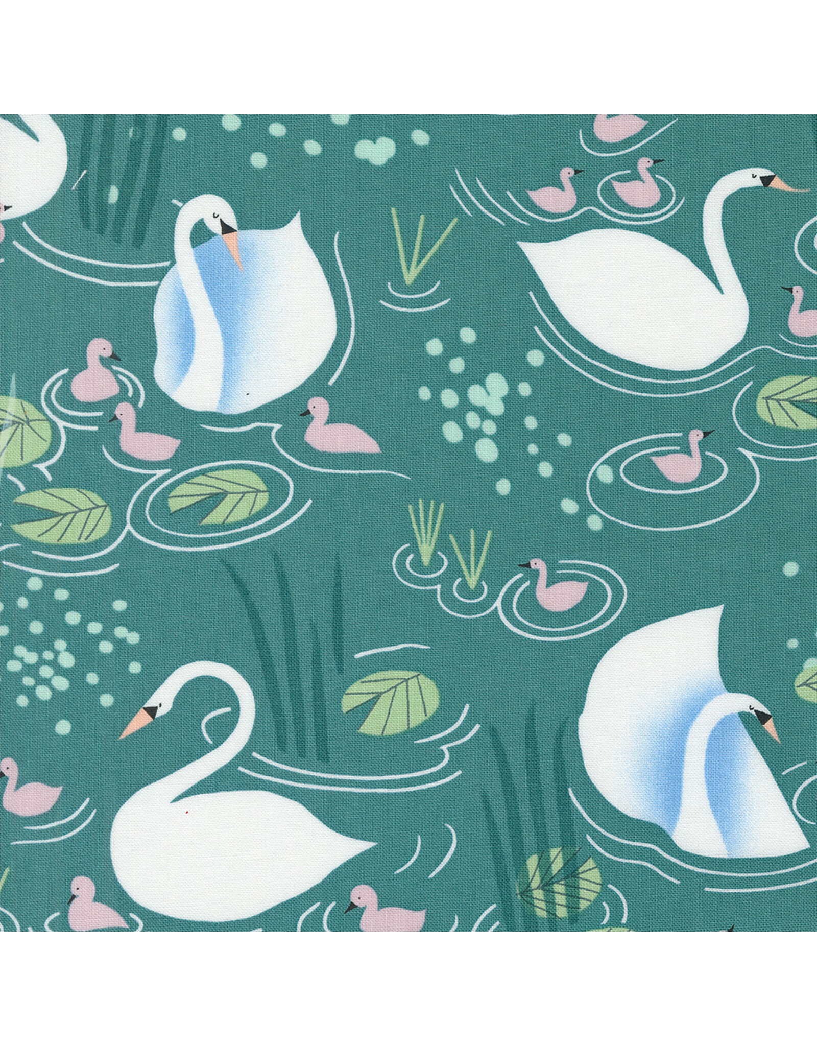 Lizzy House Love Letter, Little Loves in Pond, Fabric Half-Yards