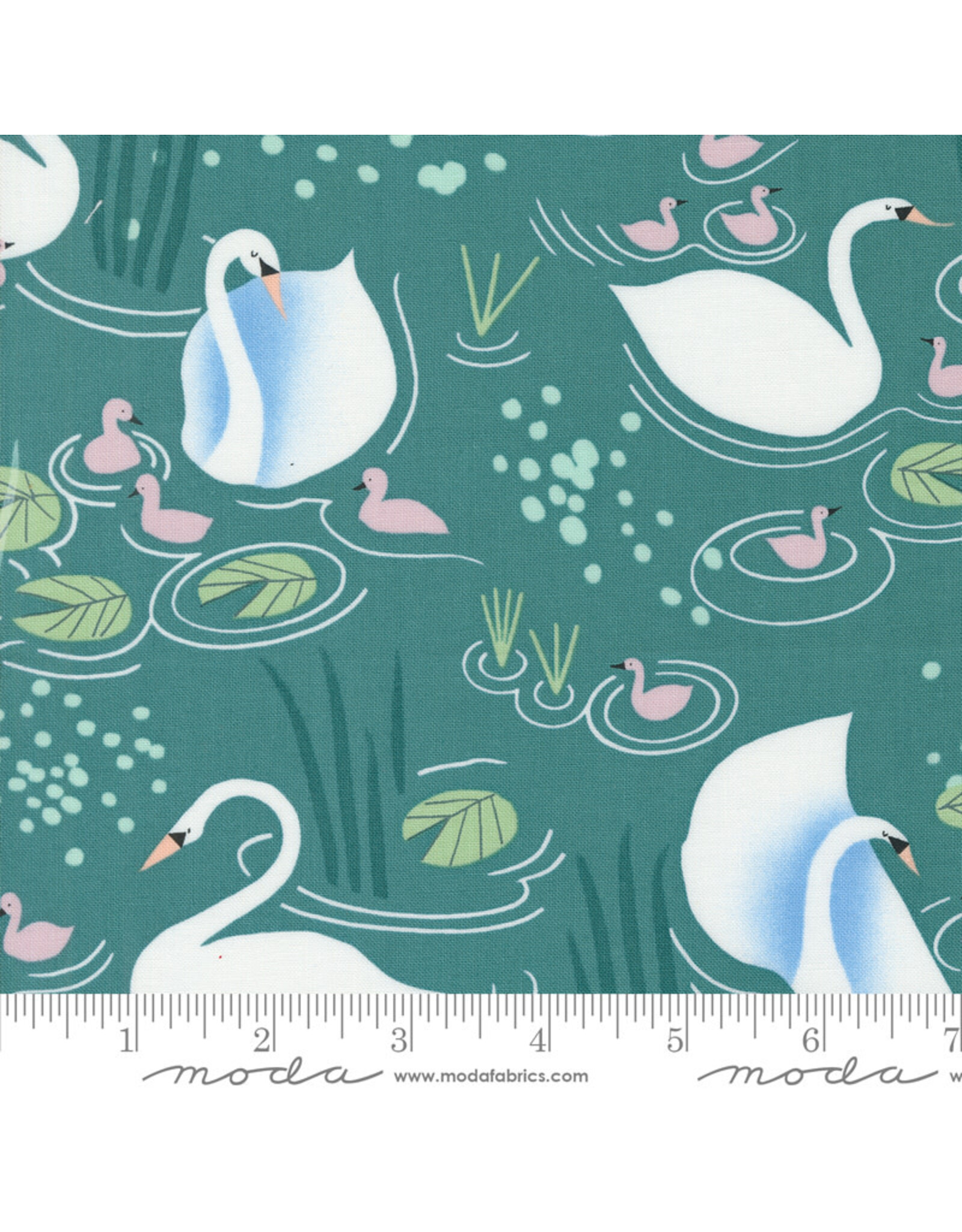 Lizzy House Love Letter, Little Loves in Pond, Fabric Half-Yards