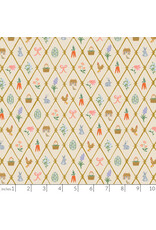Rifle Paper Co. Easter, Easter Lattice in Linen with Metallic, Fabric Half-Yards