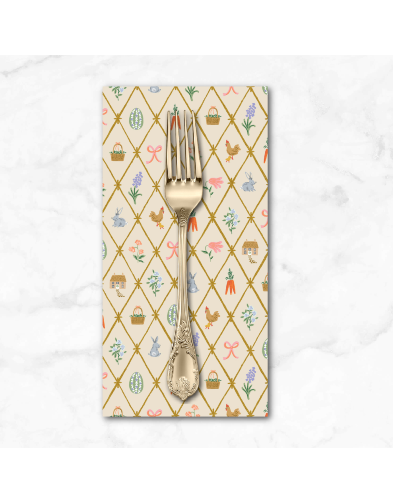 PD's Rifle Paper Co Collection Easter, Easter Lattice in Linen, Dinner Napkin