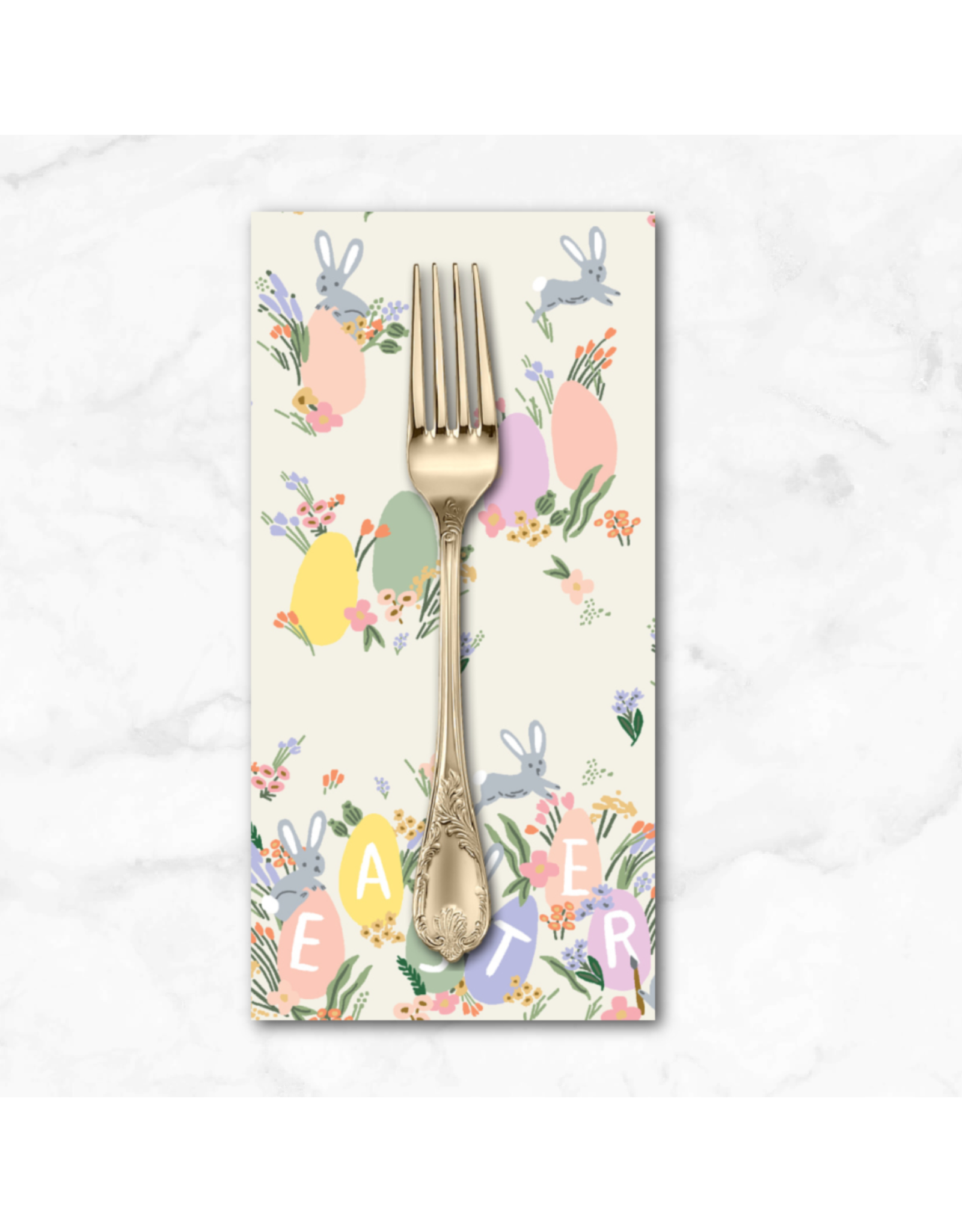 PD's Rifle Paper Co Collection Easter, Hoppy Easter in Cream, Dinner Napkin