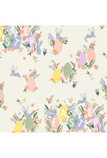 Rifle Paper Co. Easter, Hoppy Easter in Cream, Fabric Half-Yards