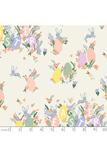 Rifle Paper Co. Easter, Hoppy Easter in Cream, Fabric Half-Yards