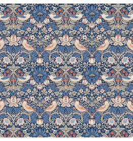 William Morris & Co. Cotton Lawn, Bexleyheath, Mini Strawberry Thief in Inky, Fabric Half-Yards