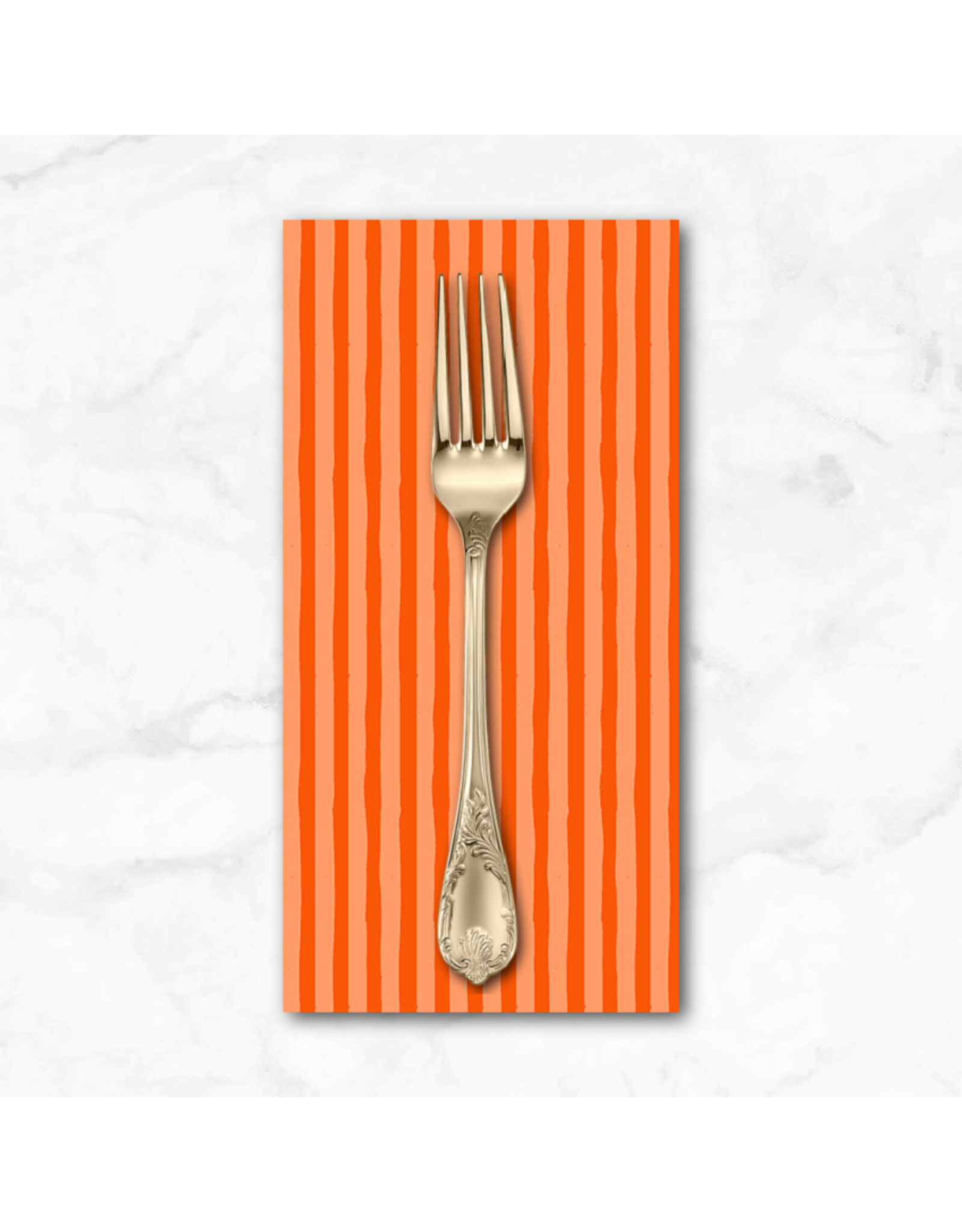 PD's Heather Ross Collection Ruby and Bee Blenders, Drawn Stripe in Peachy Delphinium, Dinner Napkin