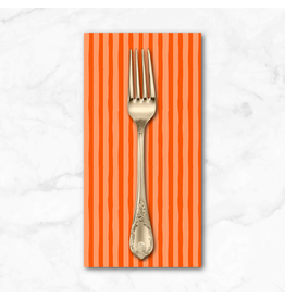 PD's Heather Ross Collection Ruby and Bee Blenders, Drawn Stripe in Peachy Delphinium, Dinner Napkin