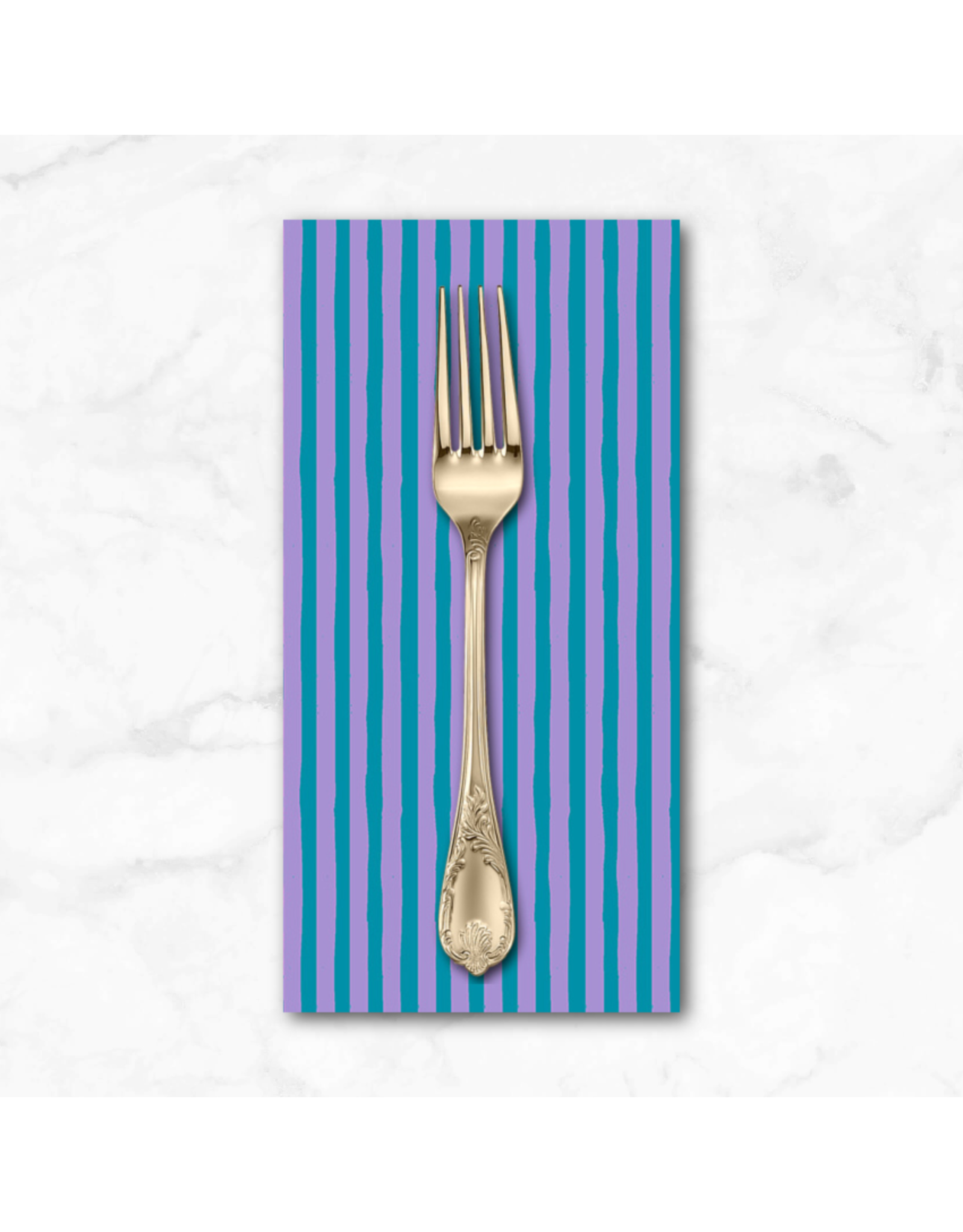 PD's Heather Ross Collection Ruby and Bee Blenders, Drawn Stripe in Salvia Provence, Dinner Napkin