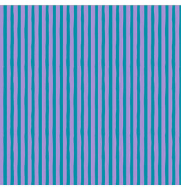 Heather Ross Ruby and Bee Blenders, Drawn Stripe in Salvia Provence, Fabric Half-Yards