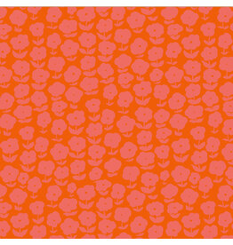 Heather Ross Ruby and Bee Blenders, Puffy Daisy in Capsicum, Fabric Half-Yards