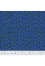 Heather Ross Ruby and Bee Blenders, Puffy Daisy in Ink Majorelle, Fabric Half-Yards