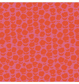 Heather Ross Ruby and Bee Blenders, Puffy Daisy in Purple Red, Fabric Half-Yards