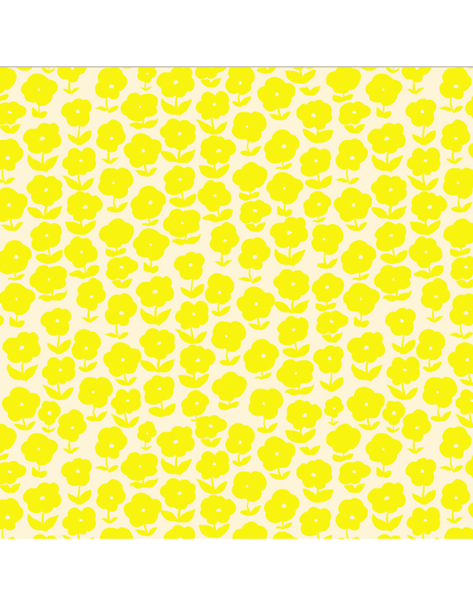 Heather Ross Ruby and Bee Blenders, Puffy Daisy in Vanilla Custard, Fabric Half-Yards