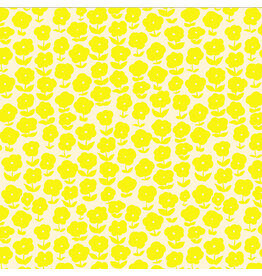 Heather Ross Ruby and Bee Blenders, Puffy Daisy in Vanilla Custard, Fabric Half-Yards
