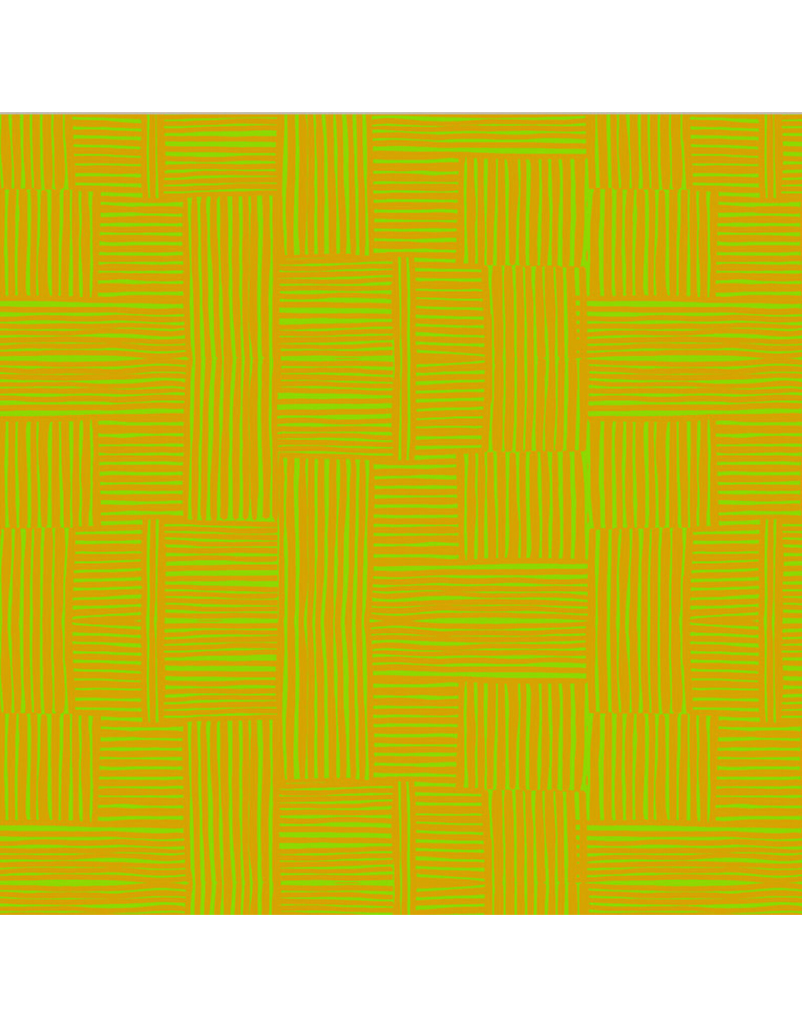 Heather Ross Ruby and Bee Blenders, Woven in Avocado Turmeric, Fabric Half-Yards