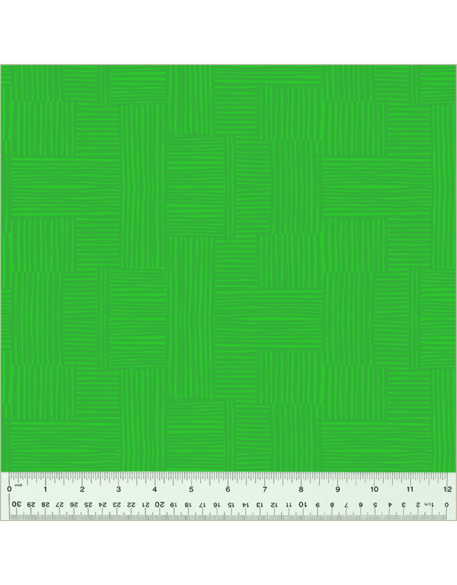 Heather Ross Ruby and Bee Blenders, Woven in Pasture Evergreen, Fabric Half-Yards