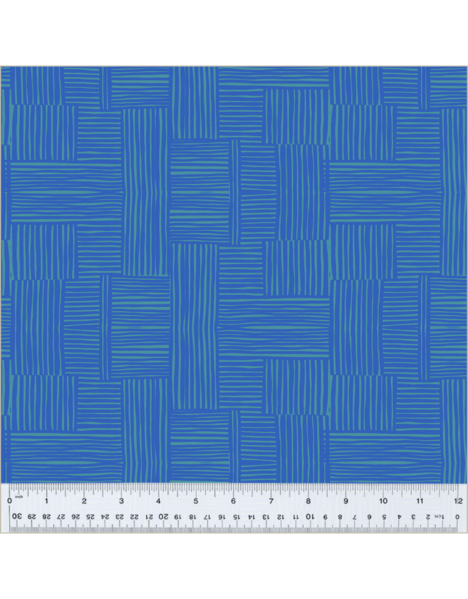 Heather Ross Ruby and Bee Blenders, Woven in Pool Majorelle, Fabric Half-Yards