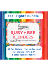 Heather Ross Ruby and Bee Blenders, Fat Eighth Bundle containing 40 pcs. Heather Ross Ruby and Bee Blenders, Fat Eighth Bundle containing 40 pcs.