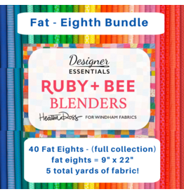 Heather Ross Ruby and Bee Blenders, Fat Eighth Bundle containing 40 pcs.