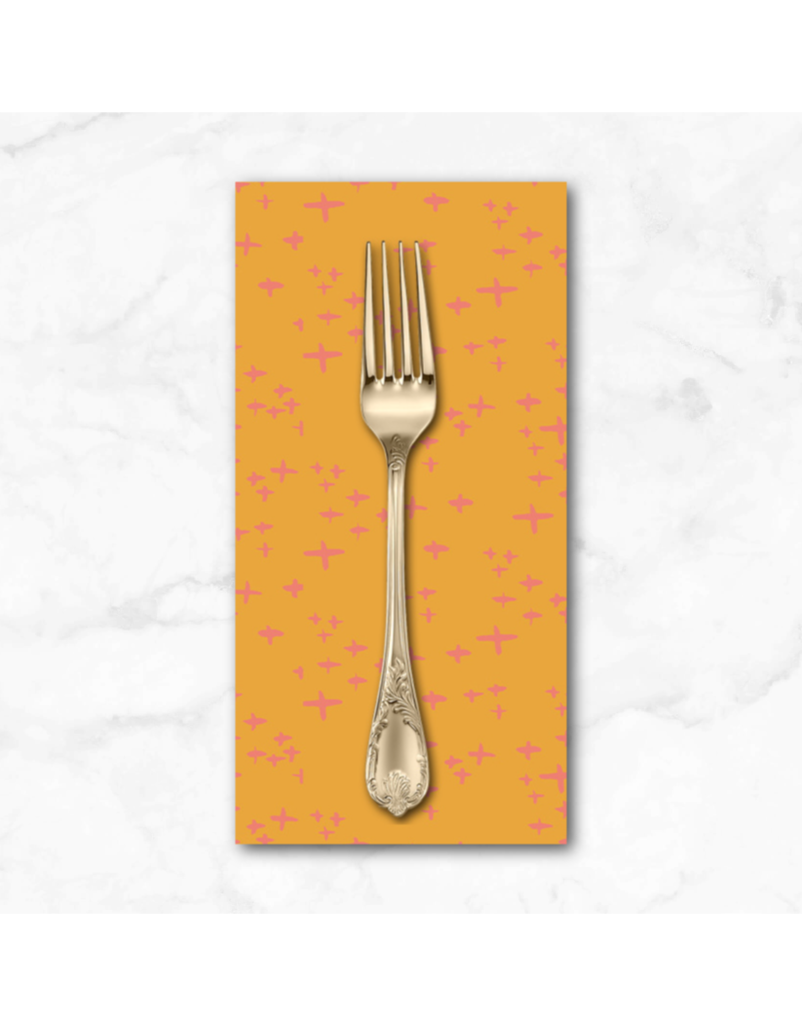 PD's Monaluna Collection Moonlit, Glimmer in Tangerine, Dinner Napkin
