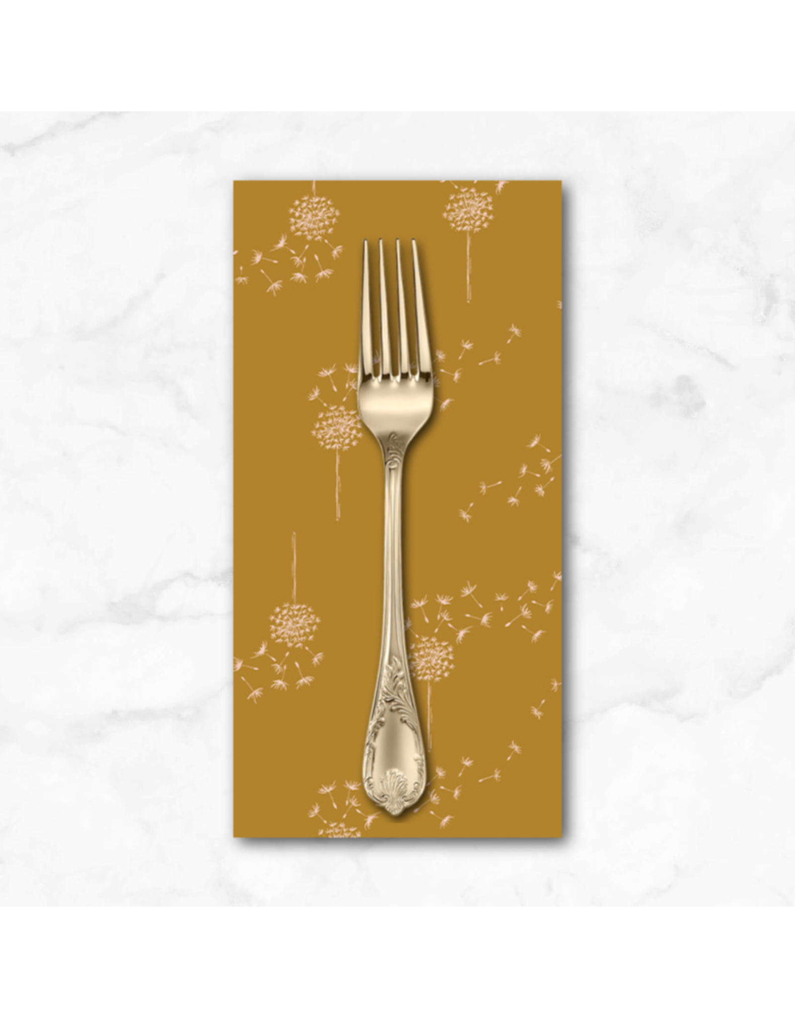 PD's Monaluna Collection Moonlit, Wish in Mustard, Dinner Napkin