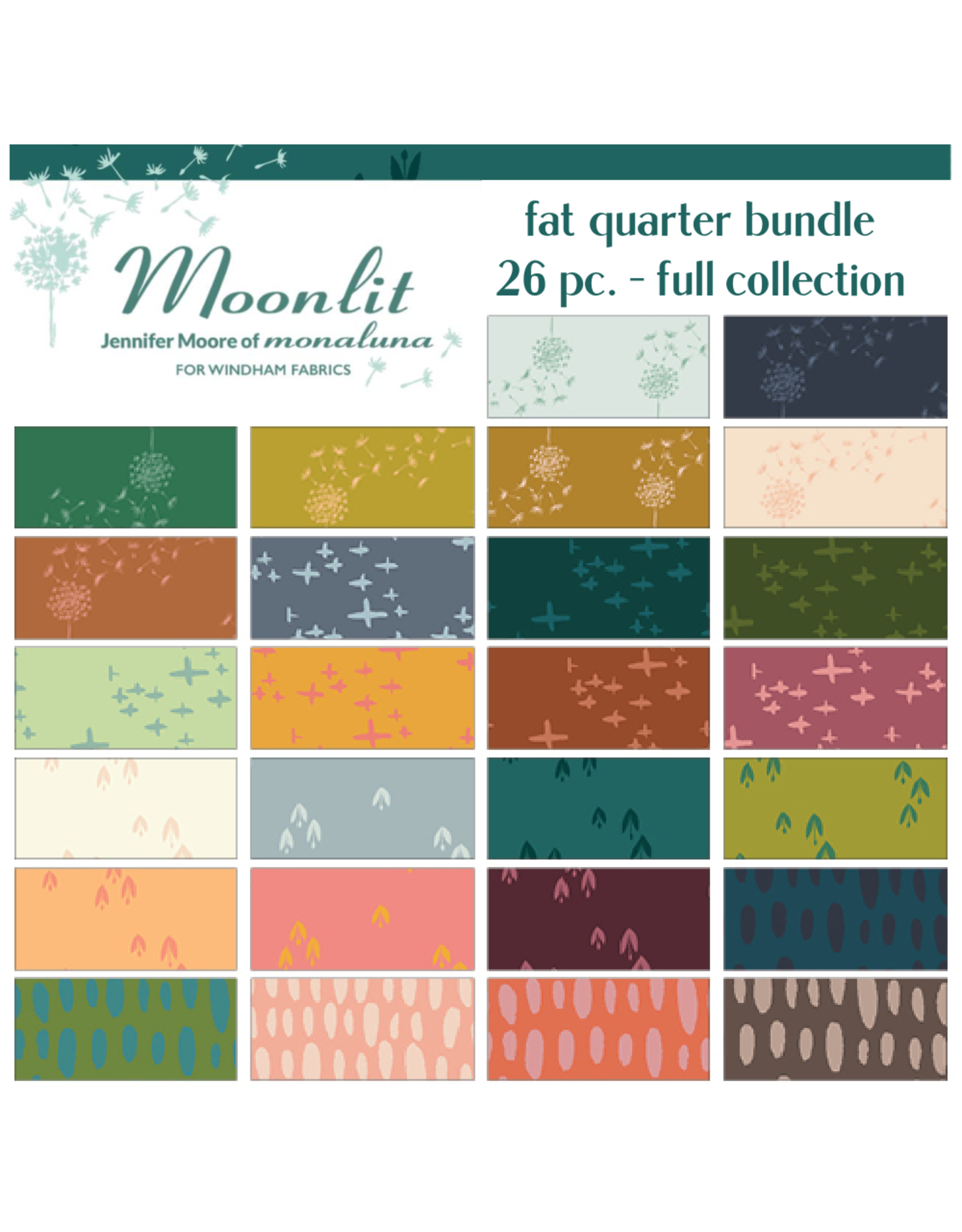 Monaluna Moonlit, Fat Quarter Bundle containing 26 pcs.