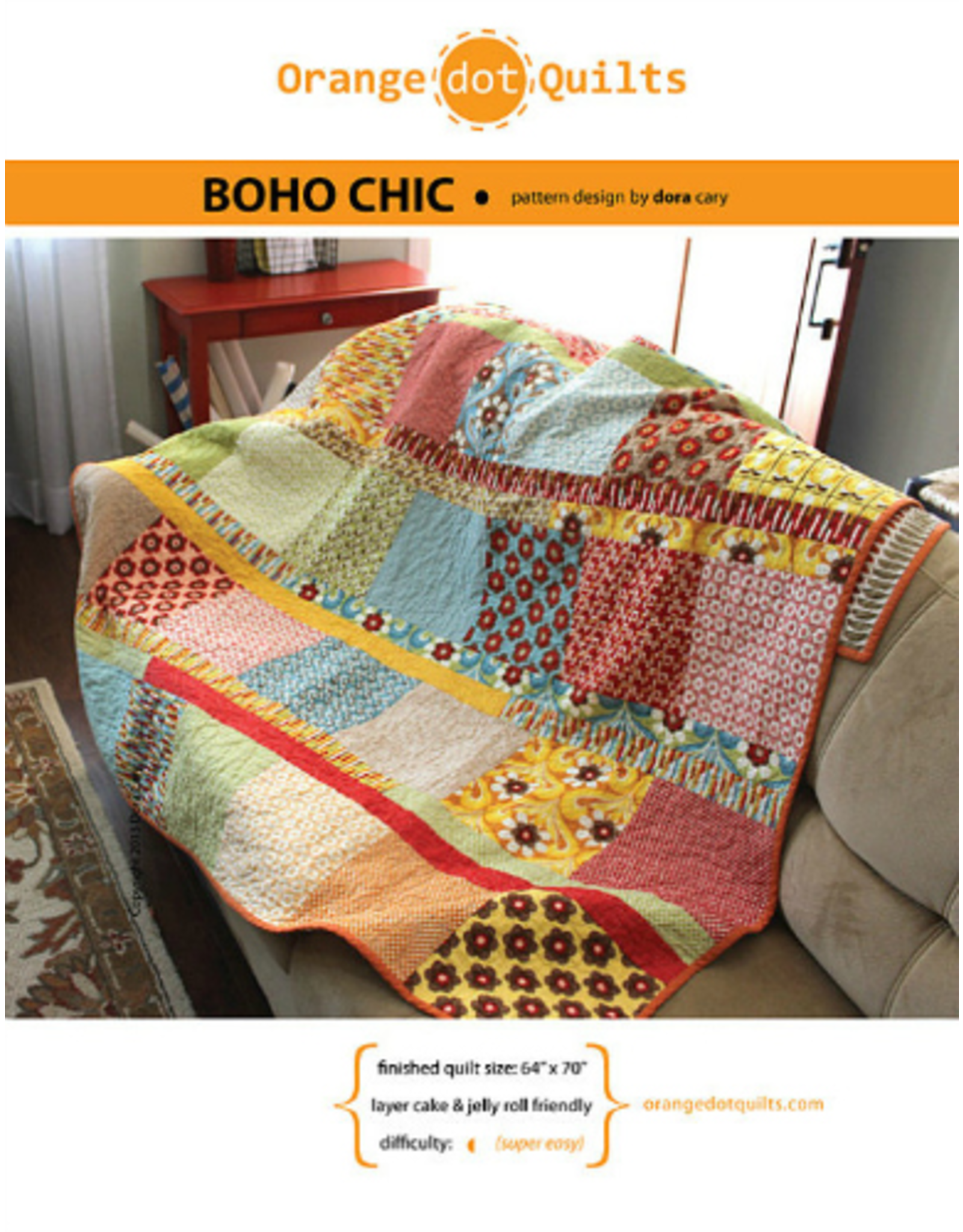 Orange Dot Quilts Boho Chic Quilt Pattern