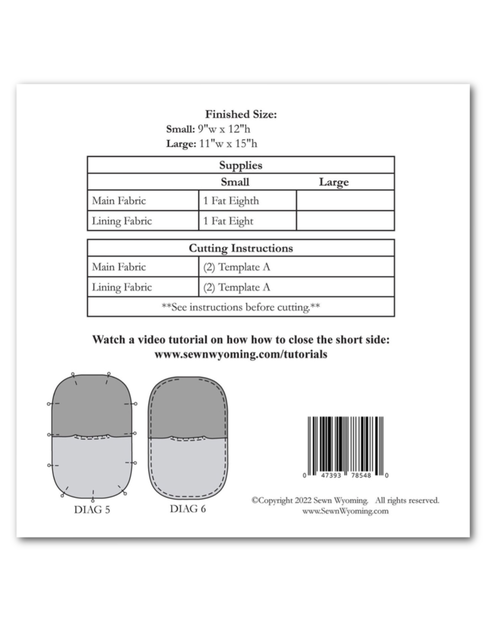 Sewn Wyoming ON ORDER-Japanese Knot Bag Pattern