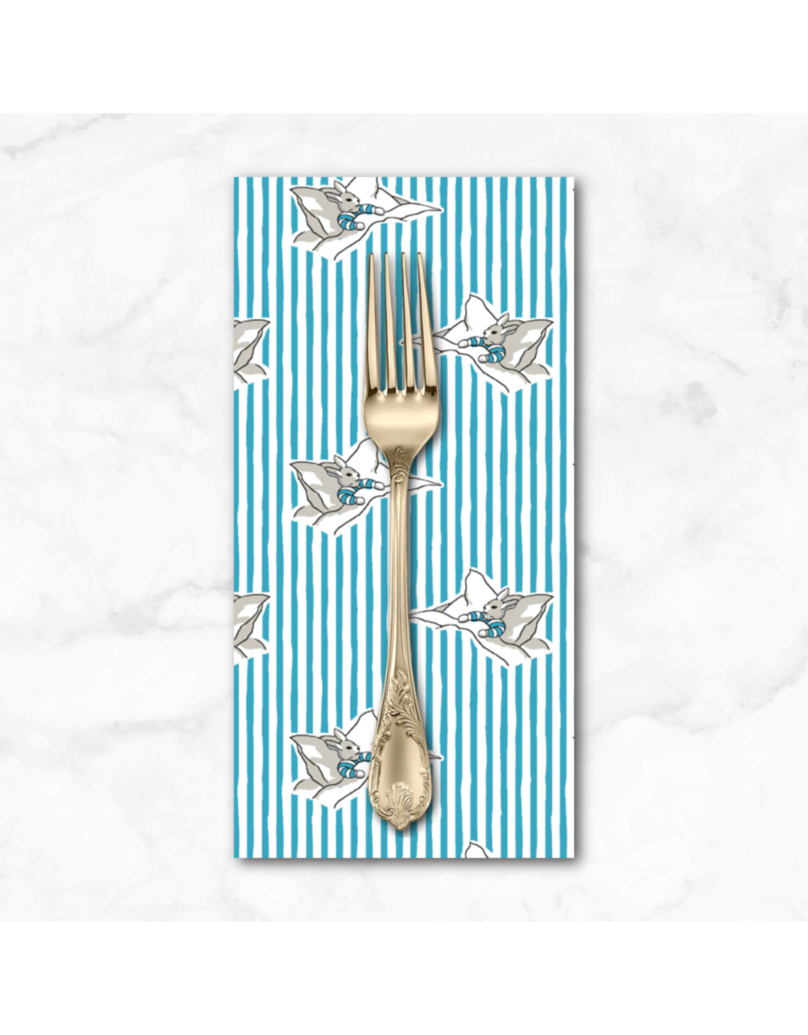 PD's Cloud9 Collection Goodnight Moon, Storytime Stripe in Blue, Dinner Napkin