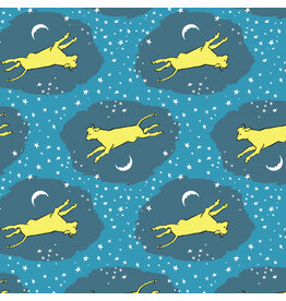 Cloud9 Fabrics Goodnight Moon, Over the Moon in Blue, Fabric Half-Yards