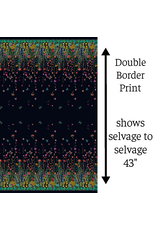 Sally Kelly Twilight, Moonlight in Black Double Border Print, Fabric Half-Yards