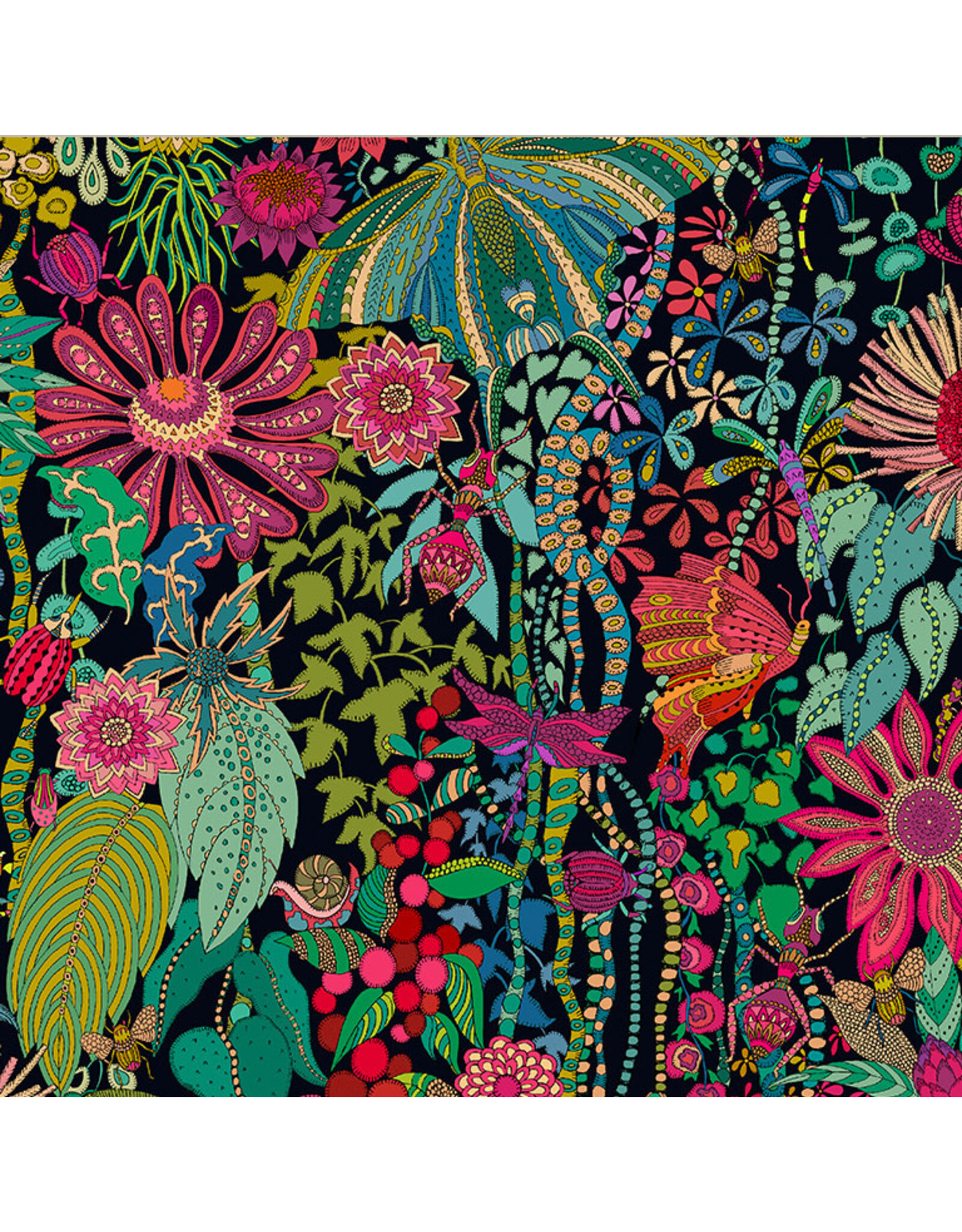 Sally Kelly Twilight, Twilight Dance in Black, Fabric Half-Yards