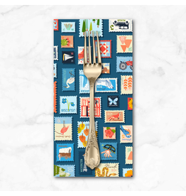 PD's Windham Collection Cross Country, Stamp Collection in Blue, Dinner Napkin