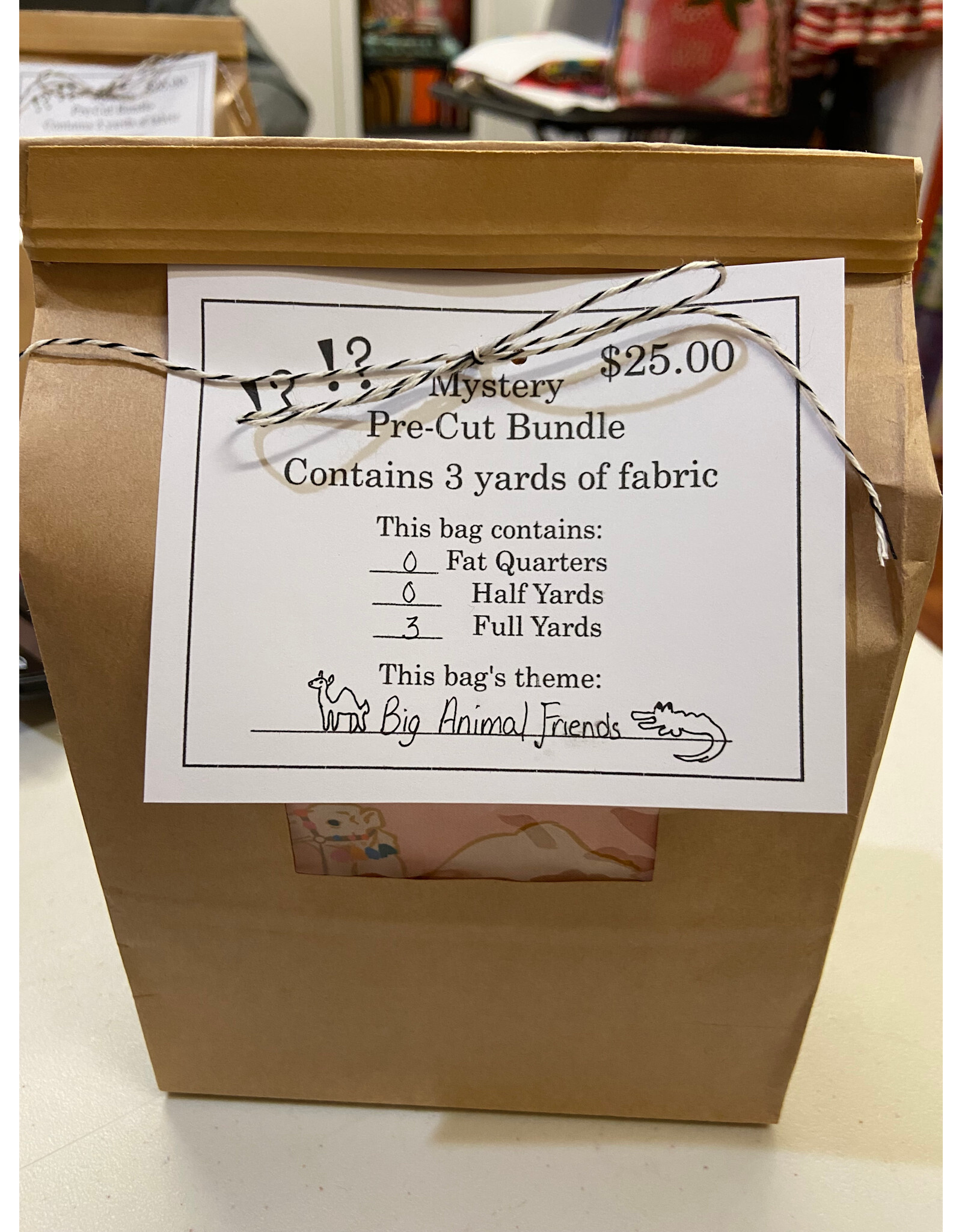 PD ON SALE- "Big Animal Friends" Mystery Pre-Cut Bundle - Contains 3 Yards