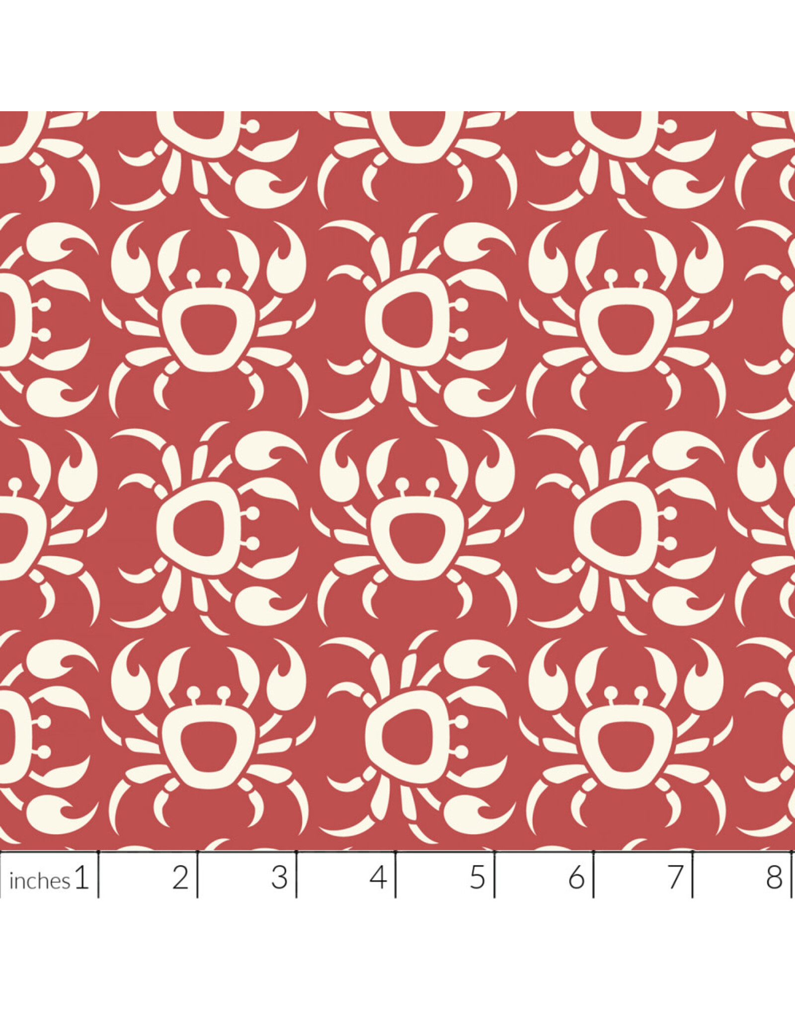 Cloud9 Fabrics Ocean Motion, Crabs in Red, Fabric Half-Yards