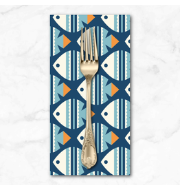 PD's Cloud9 Collection Ocean Motion, Fish in Blue, Dinner Napkin