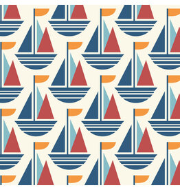 Cloud9 Fabrics Ocean Motion, Sailboats in Blue, Fabric Half-Yards