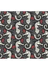 Cloud9 Fabrics Ocean Motion, Seahorses in Gray, Fabric Half-Yards