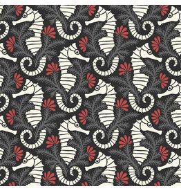 Cloud9 Fabrics Ocean Motion, Seahorses in Gray, Fabric Half-Yards