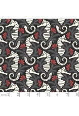 Cloud9 Fabrics Ocean Motion, Seahorses in Gray, Fabric Half-Yards