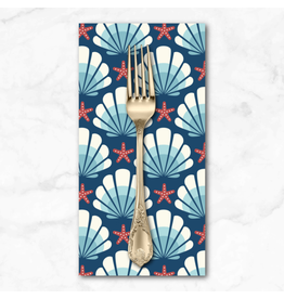 PD's Cloud9 Collection Ocean Motion, Shells in Blue, Dinner Napkin