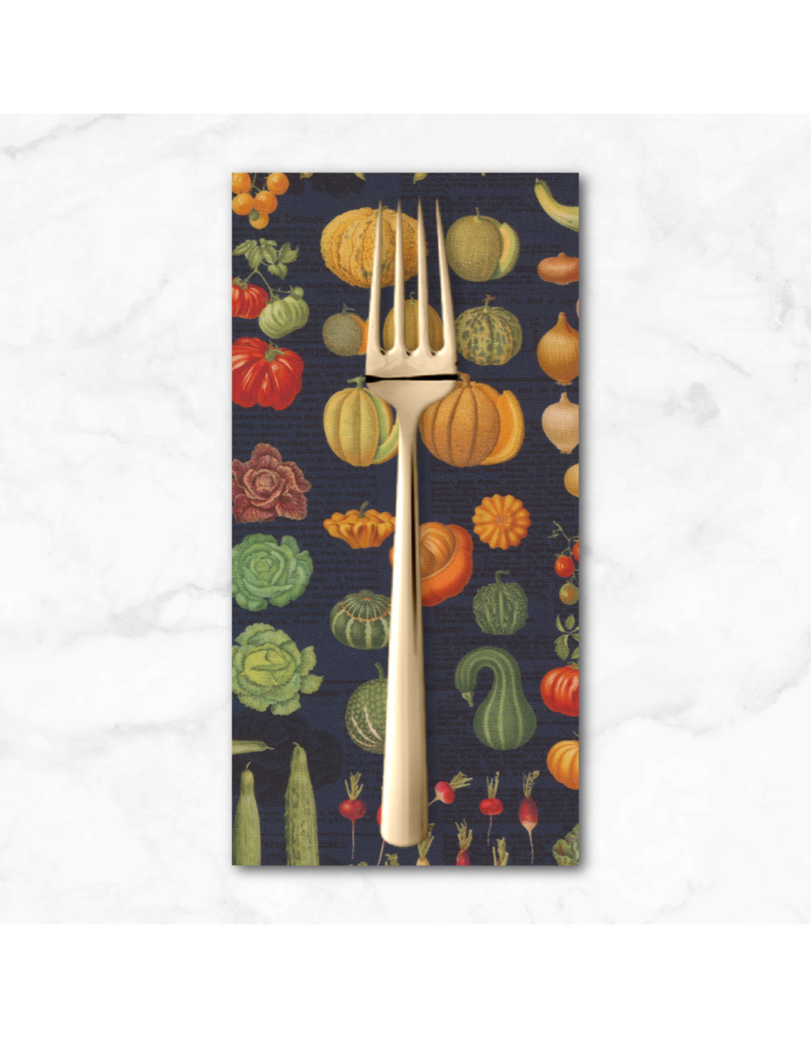 PD's Moda Collection Farm and Garden, Harvest in Indigo, Dinner Napkin