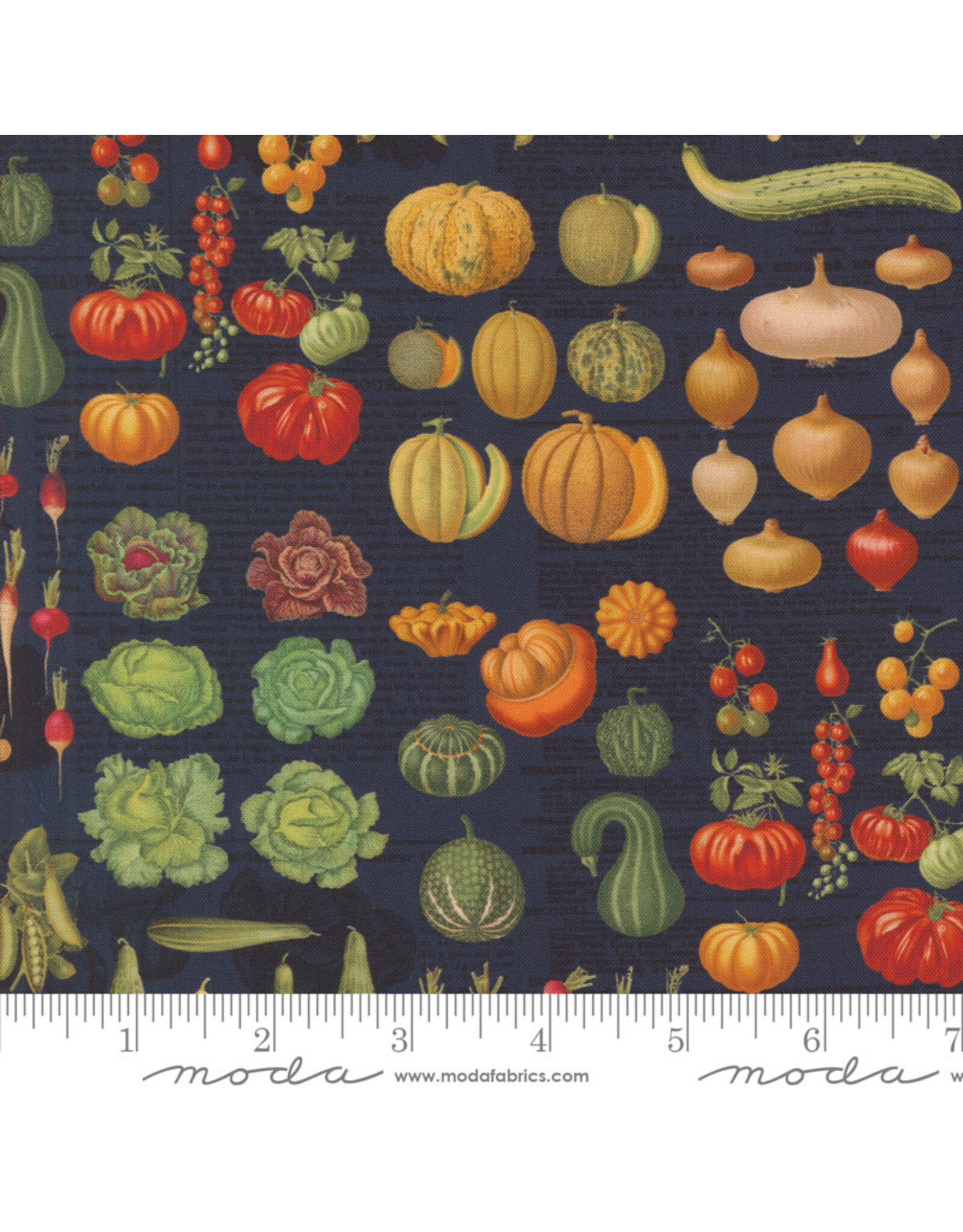 PD's Moda Collection Farm and Garden, Harvest in Indigo, Dinner Napkin
