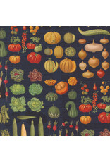 Moda Farm and Garden, Harvest in Indigo, Fabric Half-Yards